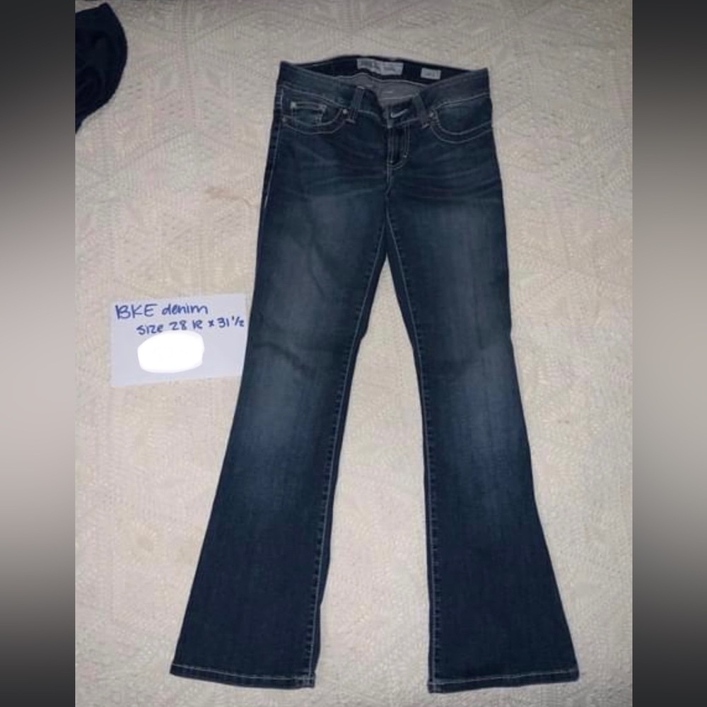 BKE women’s wide leg dark wash jeans